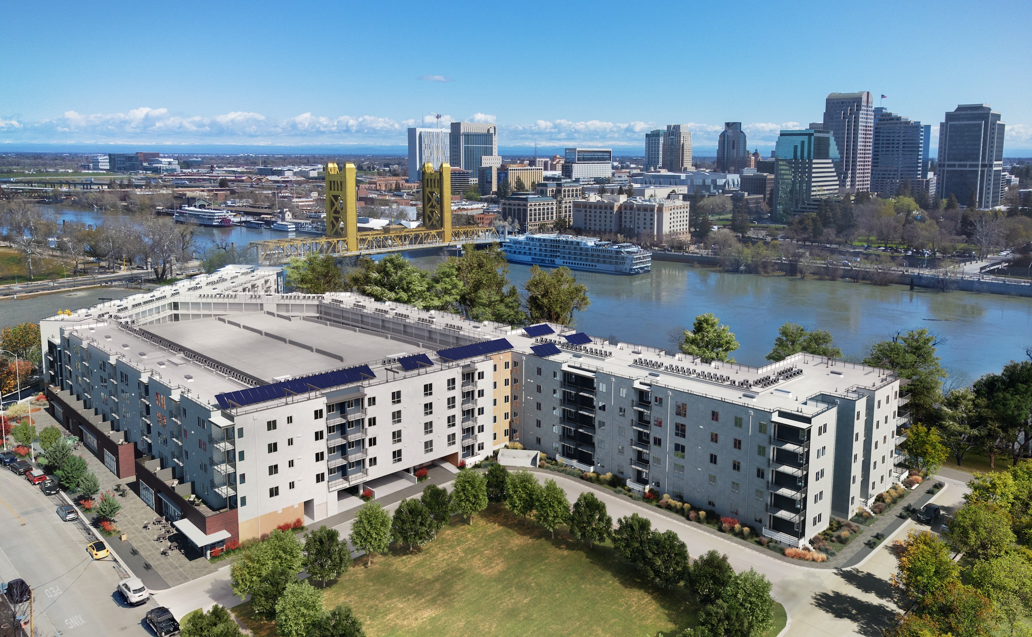 Exterior view of 805 Riverfront in Sacramento, California
