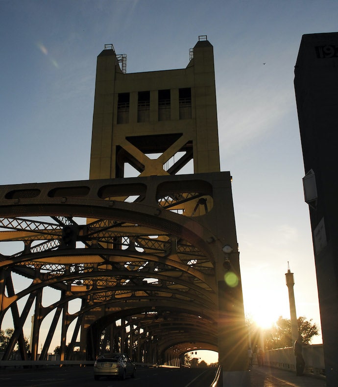 Historic Tower Bridge in Sacramento California